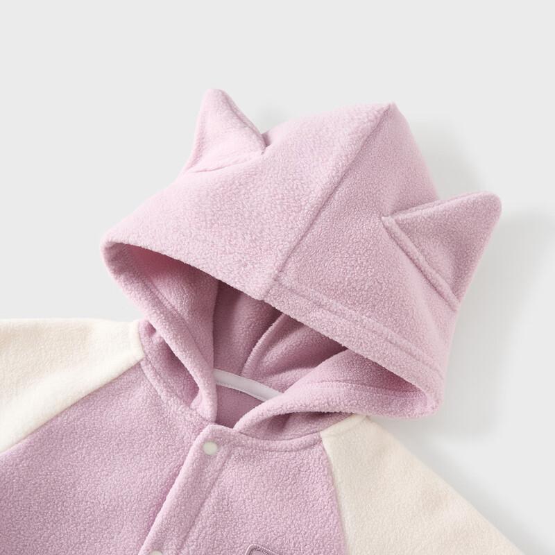 Tongtai Baby Double-Sided Fleece Hooded Romper 90cm