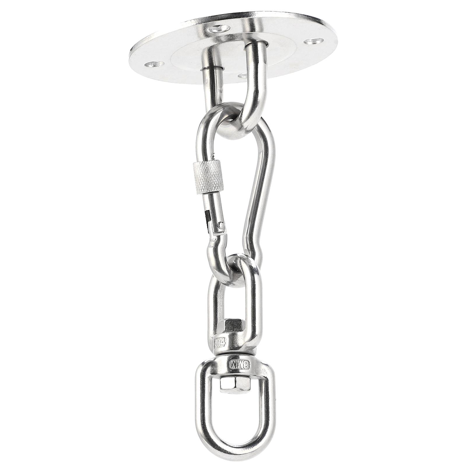 Набор для подвешивания гамака-качелей из нержавеющей стали Крепежная пластина к потолку Карабин Крюк с двойным ушком