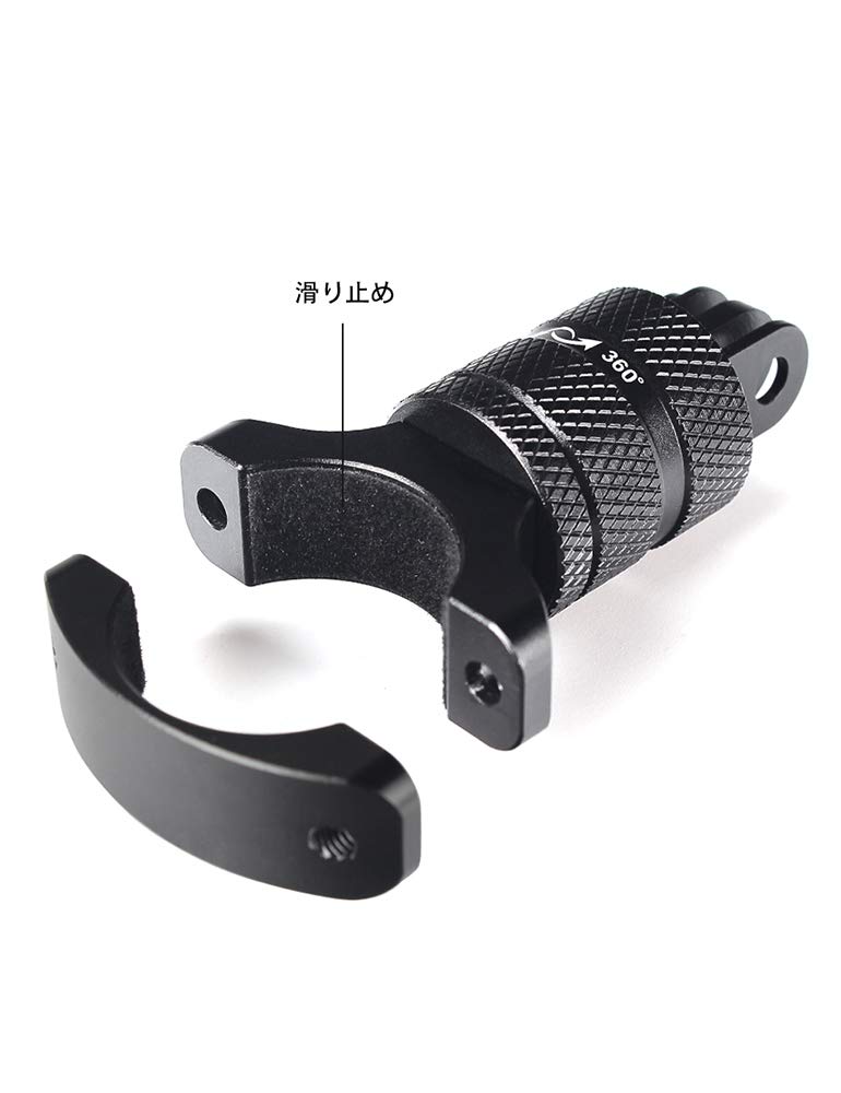 HSU Handlebar GoPro Bicycle Holder Aluminum Seatpost Camera Rotation Mount, Holder, 360° (Black)