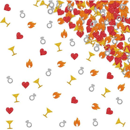 130pcs Till Death Confetti, Till Death Do Us Part Paper Confetti, Gothic Bachelorette Table Scatter, Black&Silver Glitter Bride or Die Table Decor, Perfect Match
