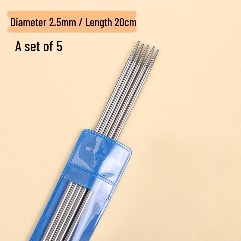 Complete Stainless Steel Knitting Needle Set: Circular, Straight Needles & Yarn Markers for Scarf & Sweater Crafting
