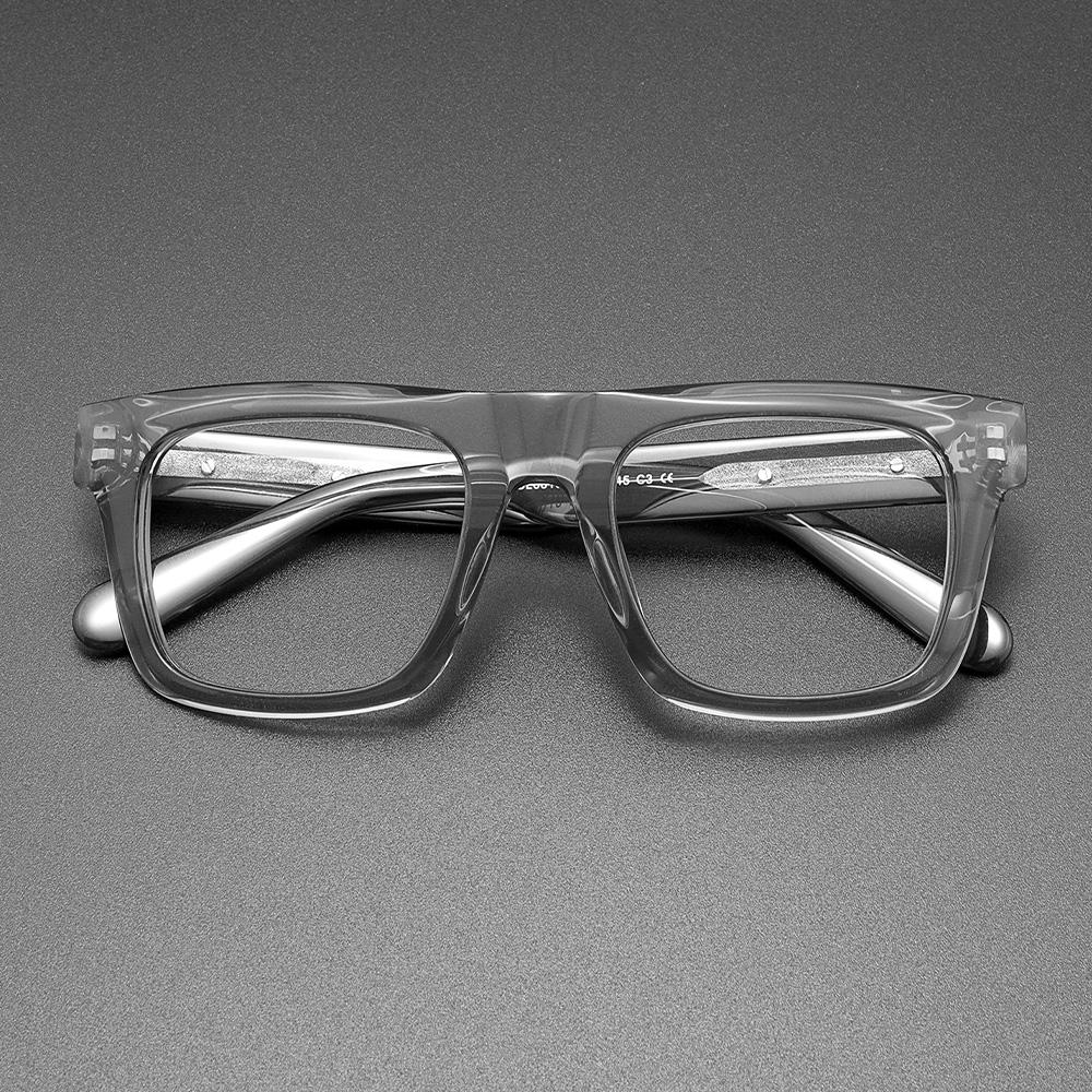 

Popular Plate Square Sunglasses Acetate Eyeglasses frames High-Quality Eyewear Minimalist Matching Anti-blue Light Eyewear Men