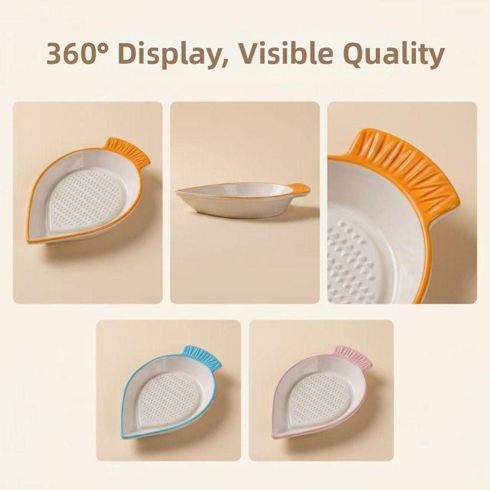 Non-Slip Garlic Ginger Grater Ceramic Seasoning Dipping Dish  Cooking Preparation