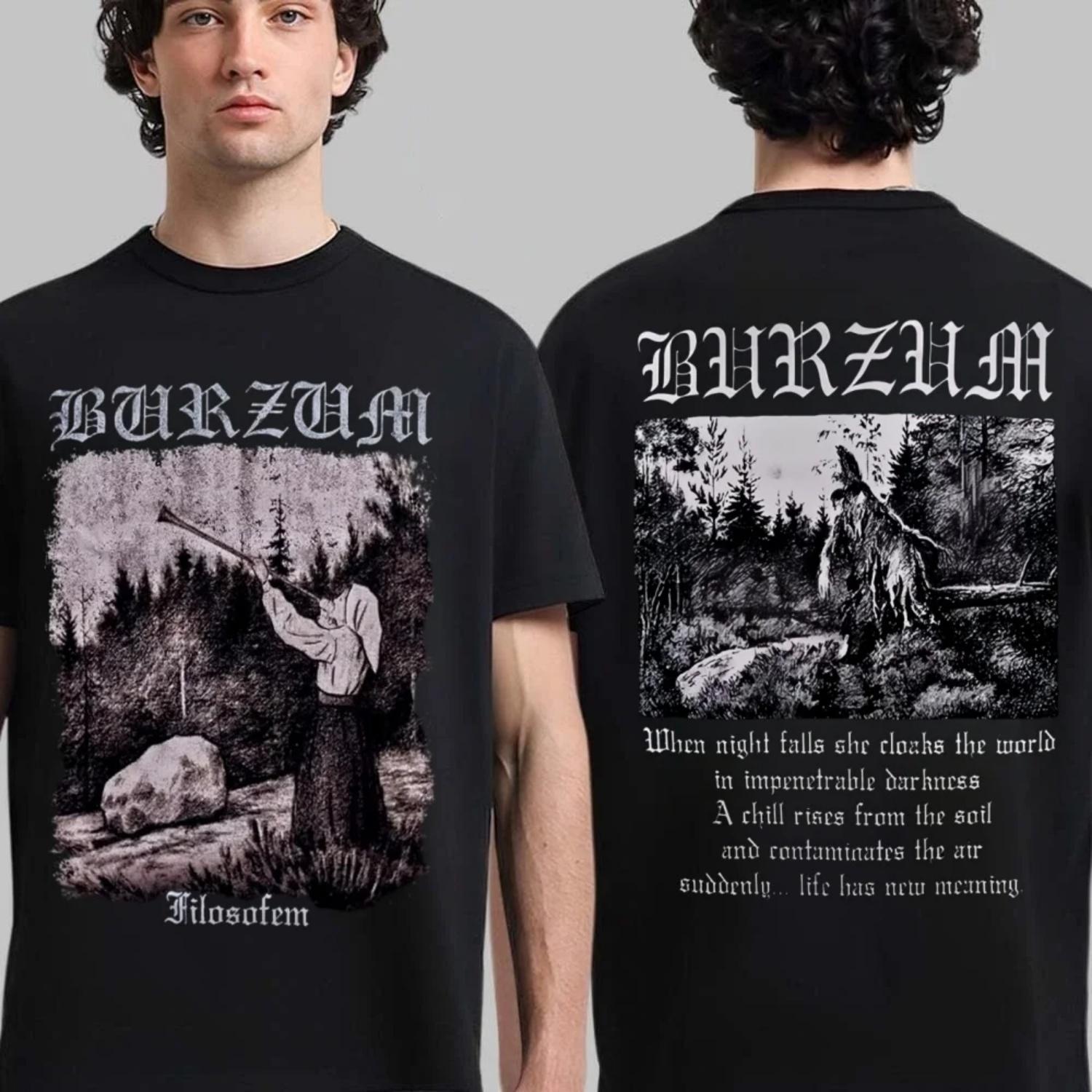 

Burzum T Shirt 2026 New Filosofem Album Graphic 100% Cotton Men Women Unisex Oversized Black Metal Vintage Streetwear Tops S чёрный