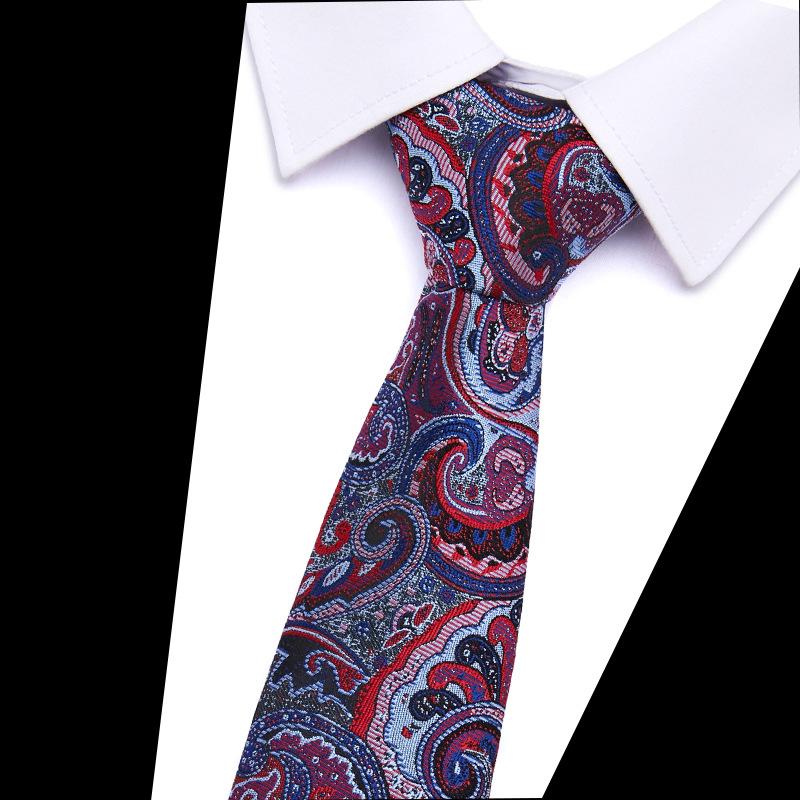 Men'S Tie Polyester Silk Jacquard Tie Men'S 7.5Cm