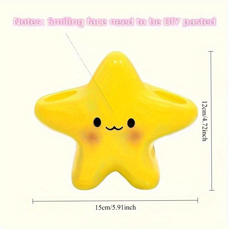 

Plastic Star Shape Toothbrush Holder Bathroom Storage Organizer 15*12cm жовтий