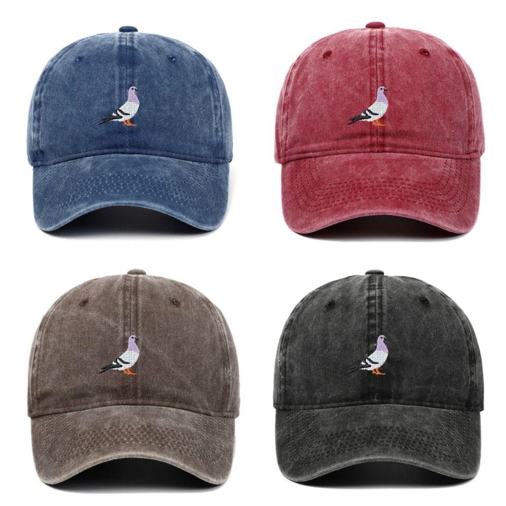 Pigeon Embroidery Pattern Baseball Cap Casual Sunscreen Hats Fashion Baseball Hats All Seasons
