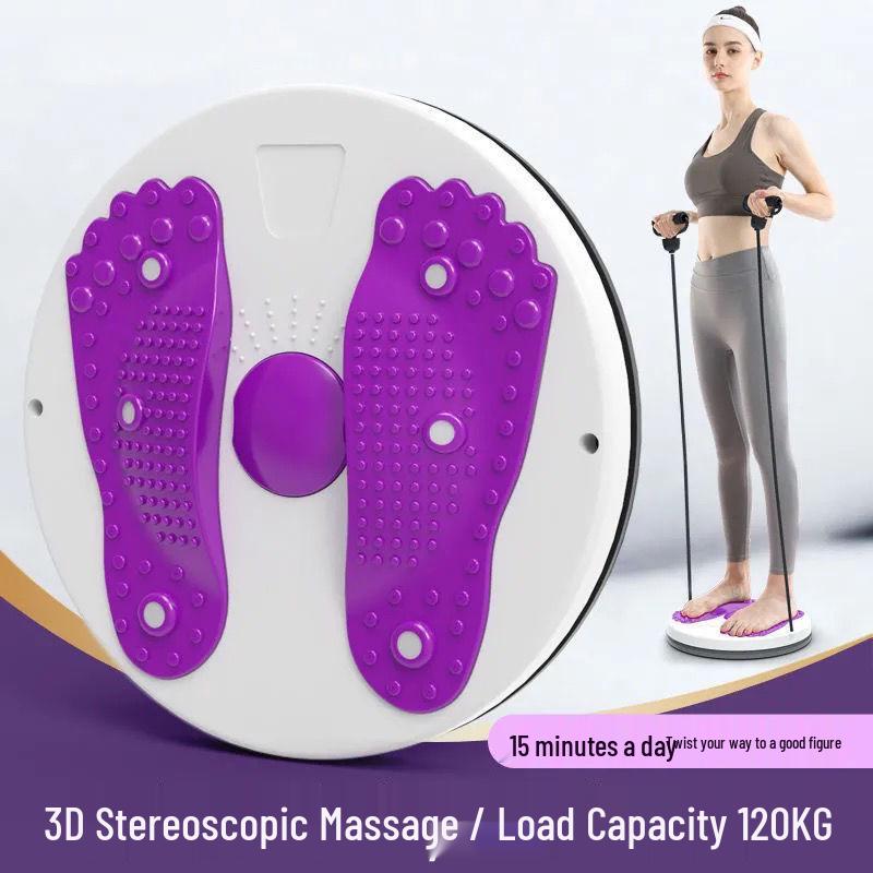 

Large Waist Twisting Disc with Pull Rope & Magnetic Massage for Fitness and Fat Reduction Footprint Purple