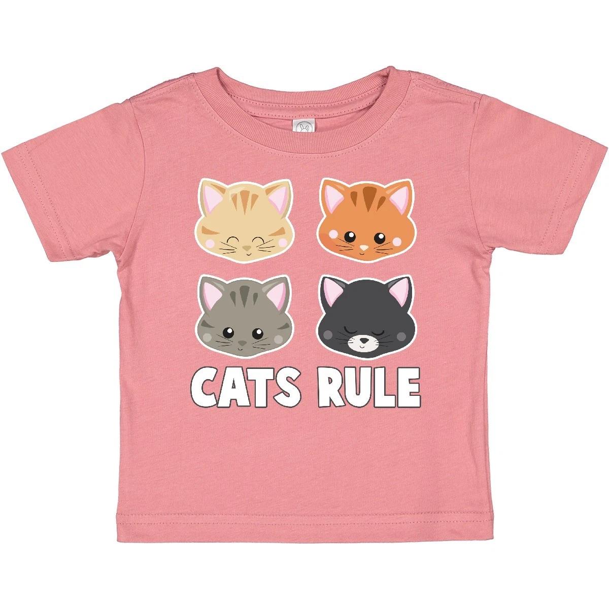 Inktastic Cats Rule With Cat Heads Baby T-Shirt Pets Feline Pet Kitties Kittens 110