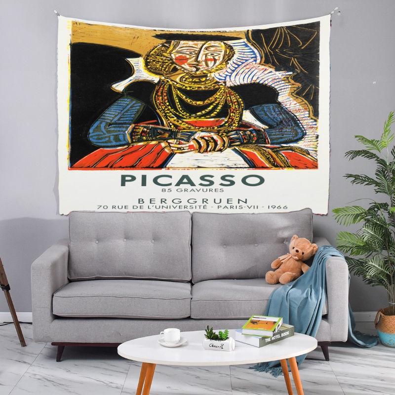 

Настенный гобелен Пикассо Королева Абстрактное искусство Классический гобелен Спальня Пианино Комната Фон Ткань 100x75cm