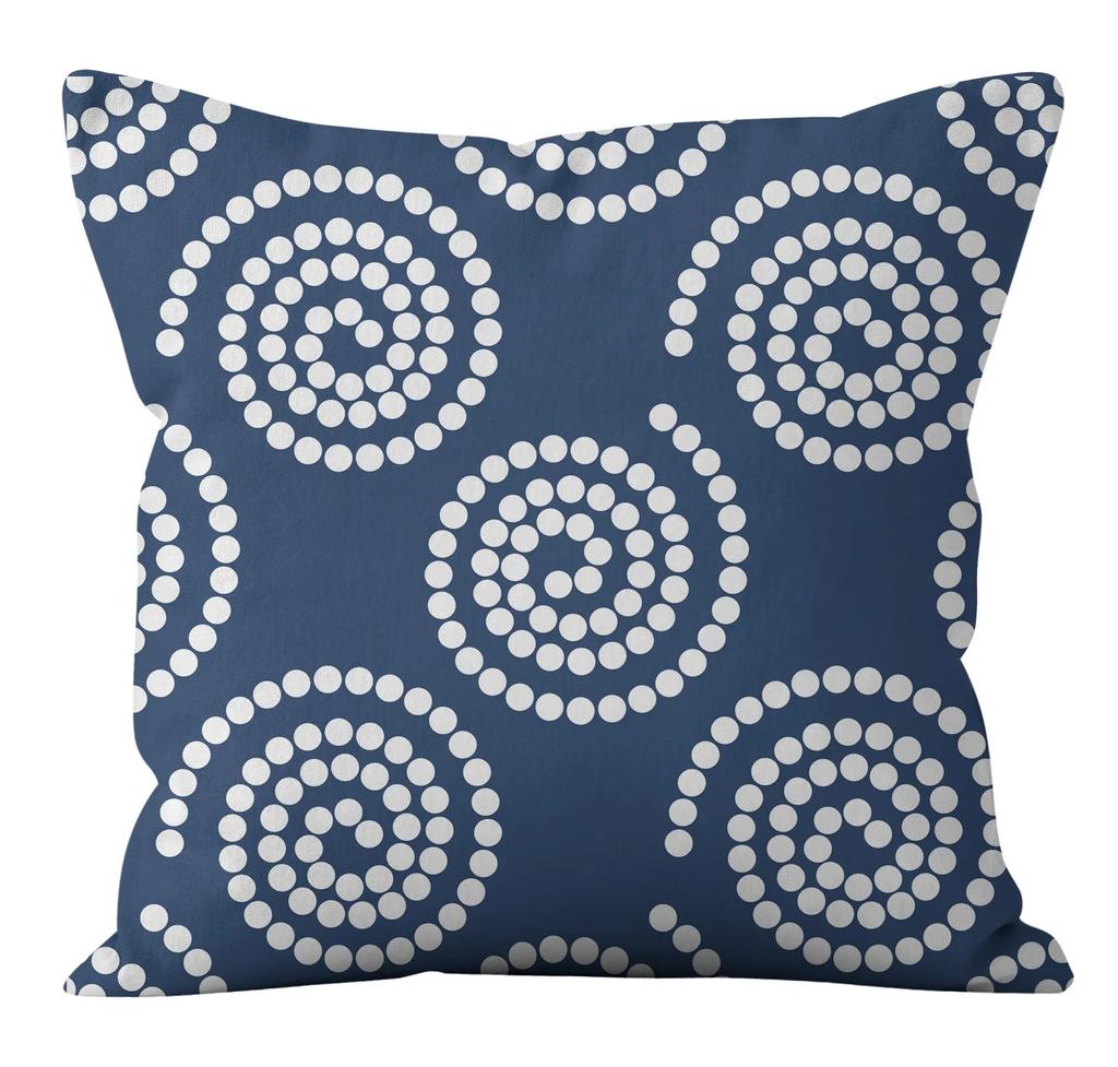 Simple Blue Printed Pillowcase Car Ornaments Office Living Room Home Pillowcase