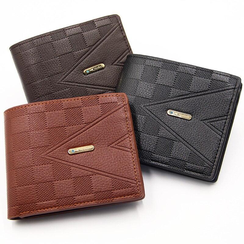 Men'S Wallet Short Leather Passport Cover Business Causal Cash Credit