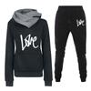 Spring and Autumn Winter Casual Sportswear Set with Love Letter Printed Women's Hoodie and Sweatshirt Set Trendy
