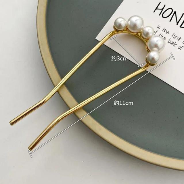 Elegance Women Bowknot U Shape Rhinestone Hairpins Metal Hair Sticks Hairclip Bridal Wedding Banquet Hair Accessories Headwear