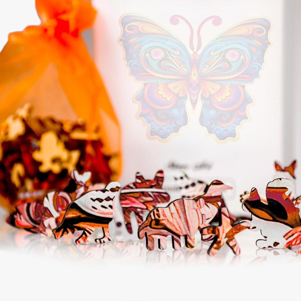 Wooden butterfly puzzle colorful a4 jigsaw puzzle 104 pieces father's day