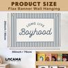 Lacama Vintage Blue Long Live Boyhood Boys Room Decor, Boy Nursery Decor, Linen Banner Wall Hanging Canvas Banner Flag Decor for Toddler Boy Room