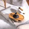 3 Pezzi Vassoio Ovale in Bambù - Piatti Multifunzione in Legno Massello per Tè, Trucco e Piante in Vaso Piccole, Scatola Decorativa Portaoggetti con Coperchio