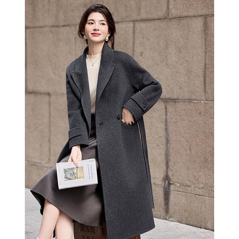 Women's Elegant Hooded Wool Blend Winter Coat
