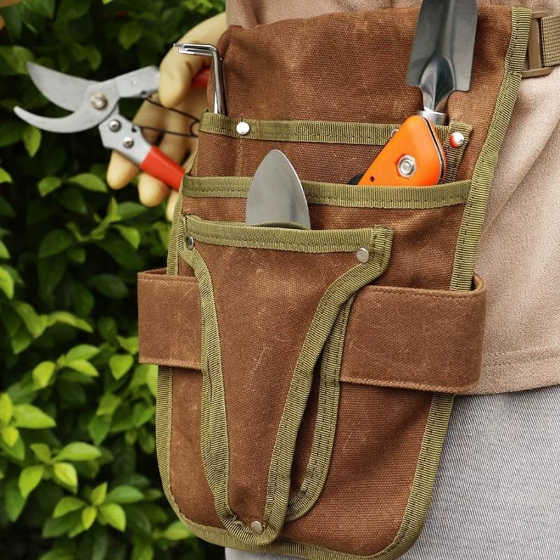 Multifunctional Gardening Tool Belt Bag - Canvas Tool Bag, Portable, Durable, Unisex, Multi-Pocket Storage Tool Waist Bag