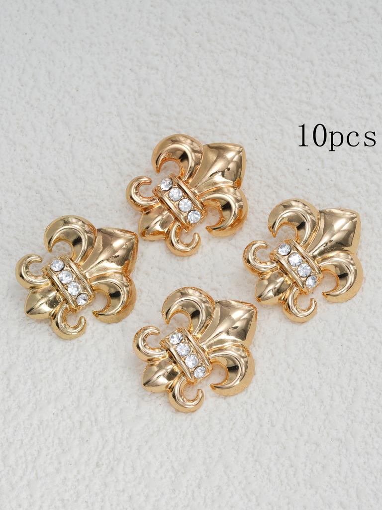 10Pcs Beautiful  Shank Buttons Zinc Alloy Flower Shape Buttons Women'S Sweater Coat Accessories