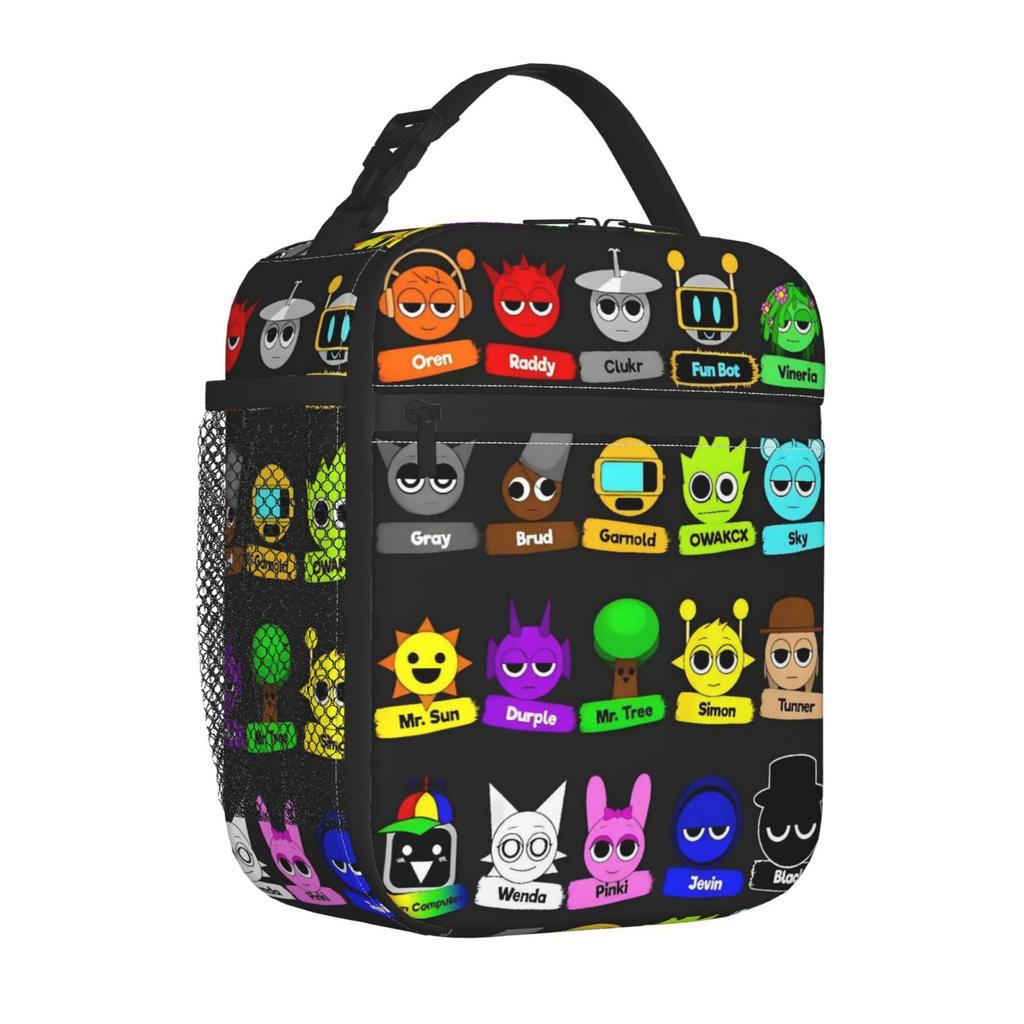 Rhythm Box Lunch Bag, Full-Printed Picnic Bag For Primary And Secondary School Students, Cartoon Animation Wear-Resistant Portable Thermal Insulation