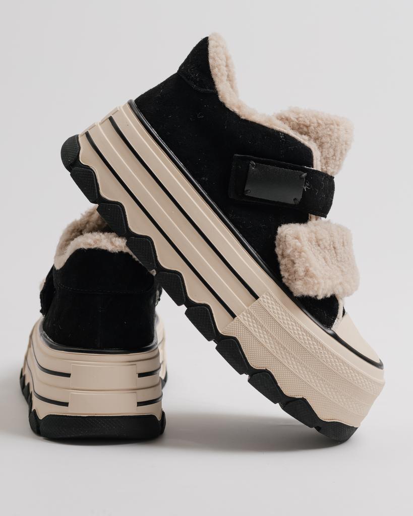 Platform Boots Suny Liana 60500 36 Black Suede Fur