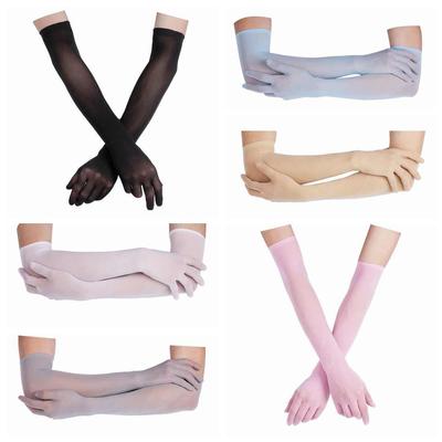 Lange Handschuhe mit vollem Finger, dehnbare, durchsichtige Netzhandschuhe, dehnbare Handschuhe, Fäustlinge für Hochzeitsfeiern und Abschlussbälle