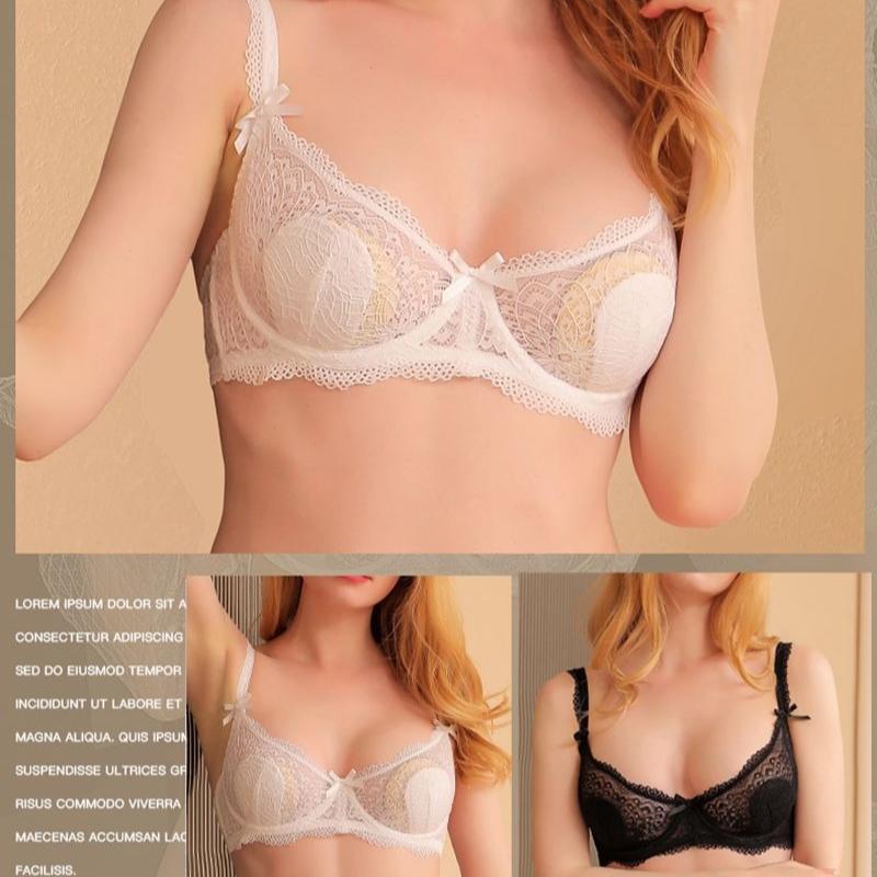 Europäisches und Amerikanisches Stil Dessous-Set mit Sexy Spitze Durchsichtiger Slip und Ein Push-up-BH zur Betonung Großer Brüste