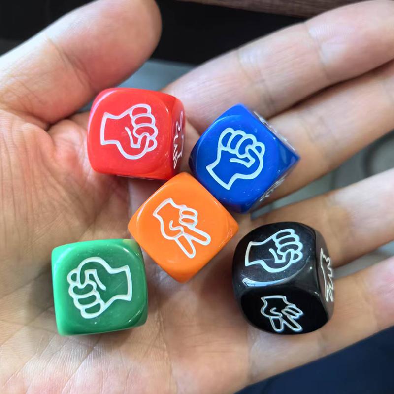 5PCS Finger Guessing Game Dice 20MM Rock Paper Scissors KTV Bar and Family Party Props Adults Kids Novelty Toys Funny Gifts
