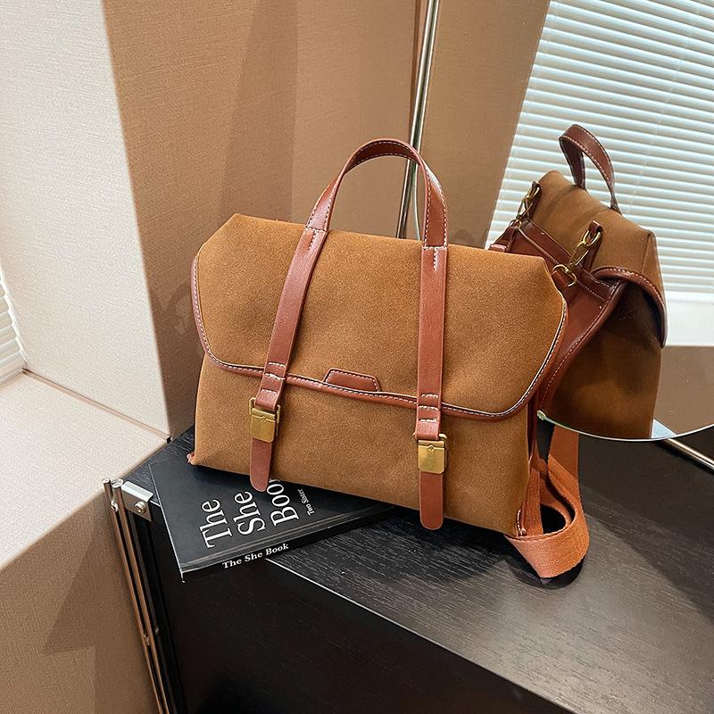 

Рюкзак-сумка Niche для женщин, осень-зима 2024, новый модный матовый ретро-портфель, сумка большой вместимости коричневый