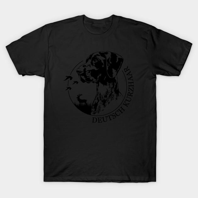Summer Fashion Clothing Tshirt Deutsch Kurzhaar Dog Portrait Print Men Solid Color Slim Fit Short Sleeve Tops