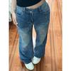 Women's Retro Embroidery High Waist Straight Leg Jeans, Autumn 2025, Slimming Narrow and Wide Leg Options.