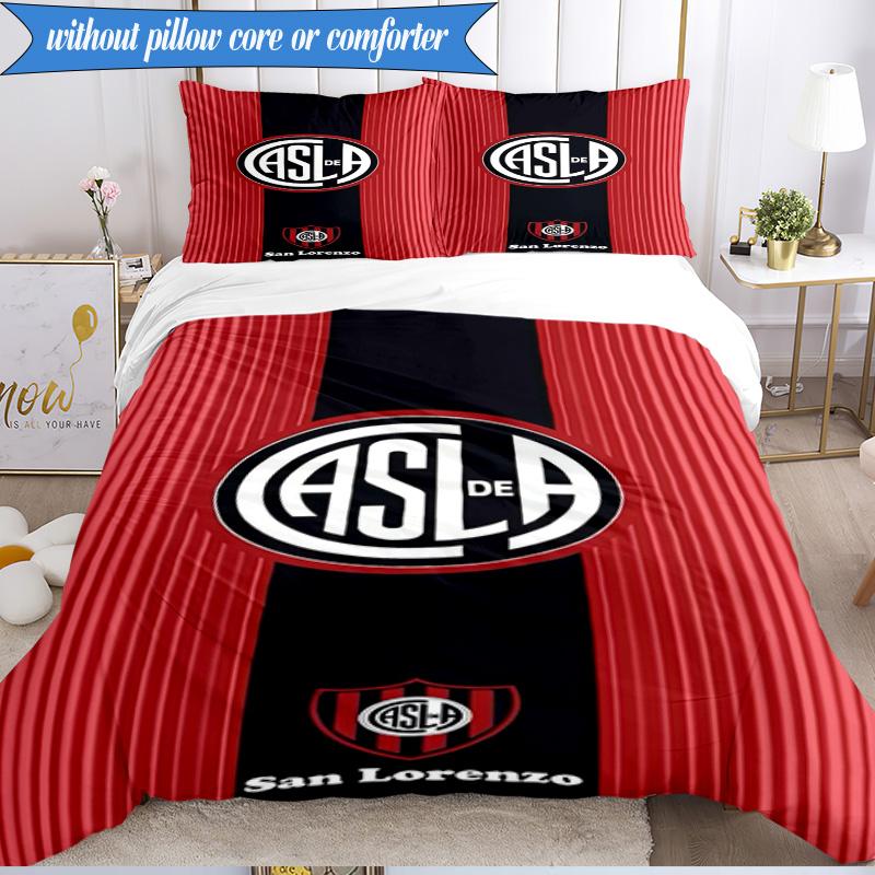 Club Atletico San Lorenzo 3pcs Bedding,Including 1pc Duvet Cover And 2pcs Pillowcases Perfect for Christmas,Ideal for Bedroom, Dormitory