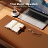 Desk Pad Protector, Mouse Pad, Desk Mat, Non-Slip with Stitched Edges PU Leather Desk Blotter for Home School