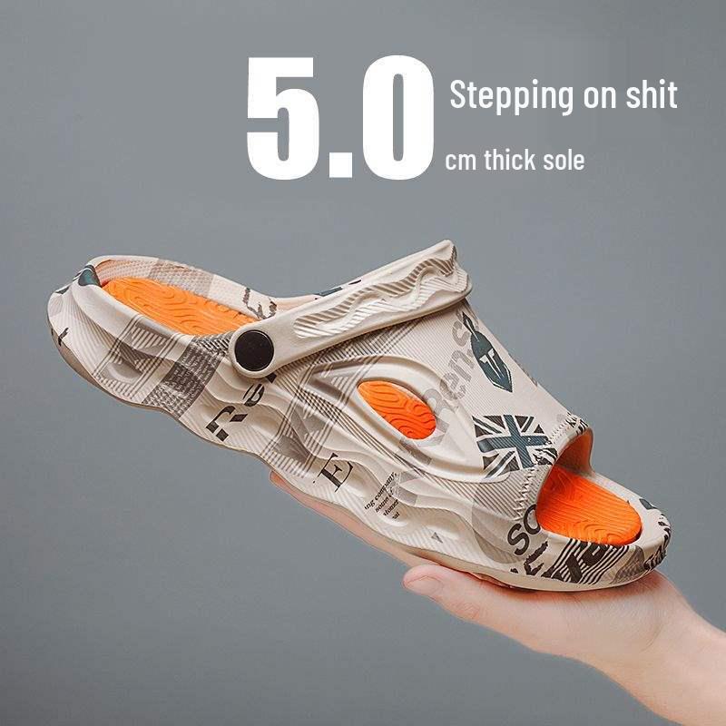 Men's Summer Anti-Slip Thick Sole Sandals: Trendy Dual-Use Slippers for Home & Outdoor Wear