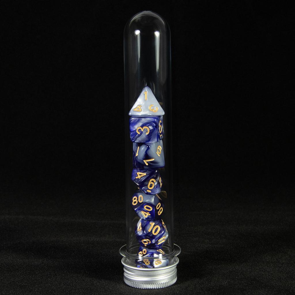 7 szt. Wielościenne kostki w mieszanych kolorach z tubą do DND TRPG RPG Cthulhu COC Gra planszowa Drużyna prowadząca Zestaw kości DND