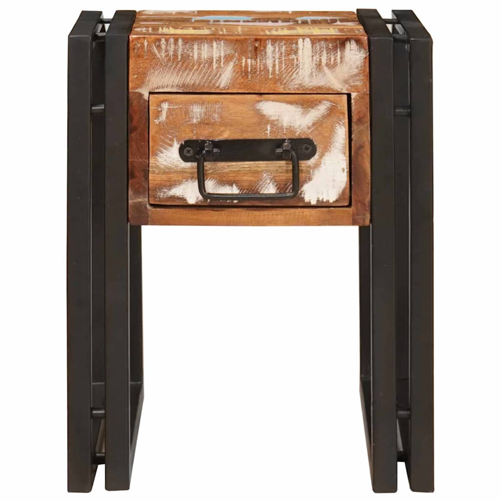 Side Table 30 X 30 X 40 Cm Solid Upcycled Wood
