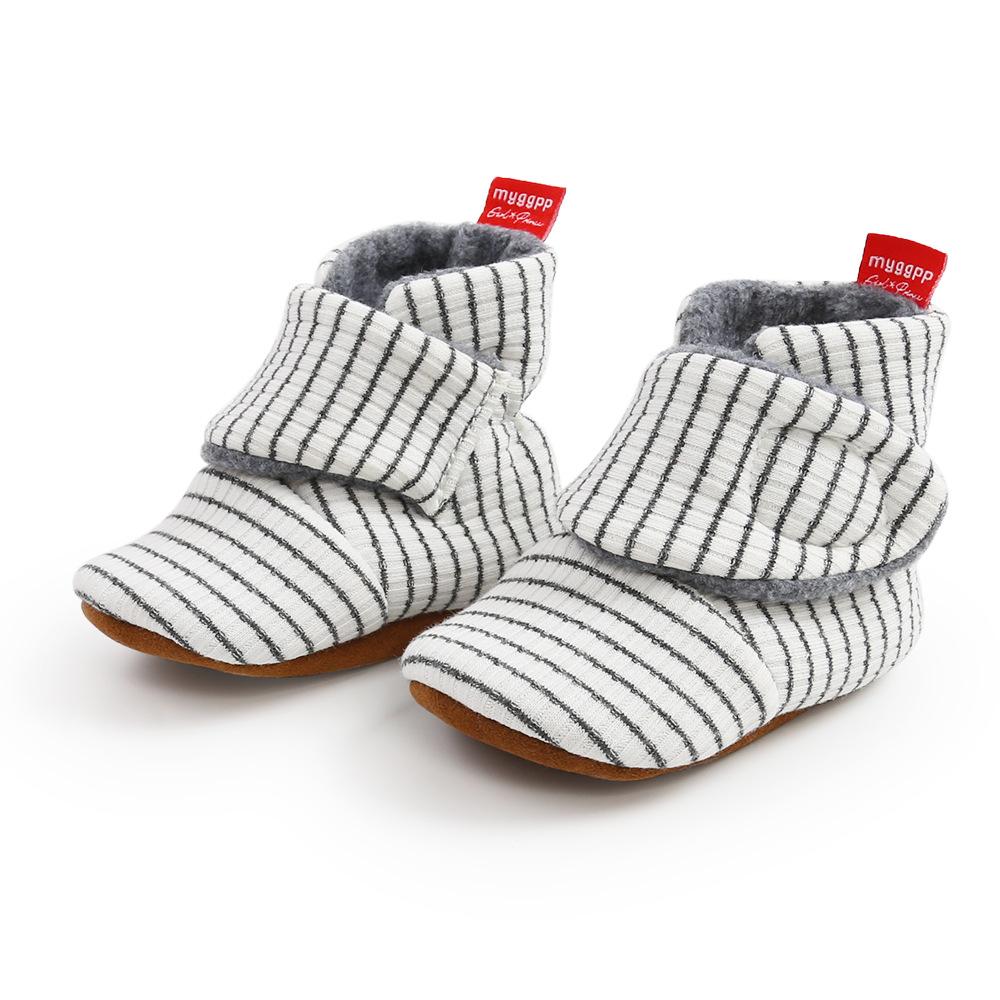 MYGGPP Autumn and Winter Striped Cotton Shoes Cotton Boots Baby Shoes Warm Shoes Baby Shoes Toddler Shoes
