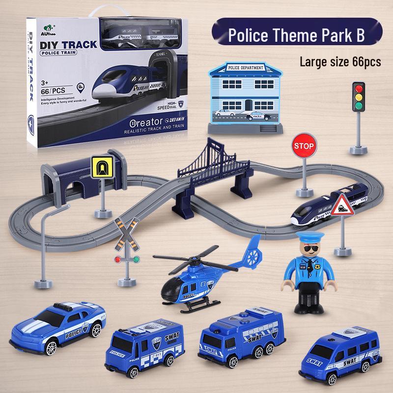 DIY Electric Track Car Toy for Boys – Magnetic Train Building Blocks Set