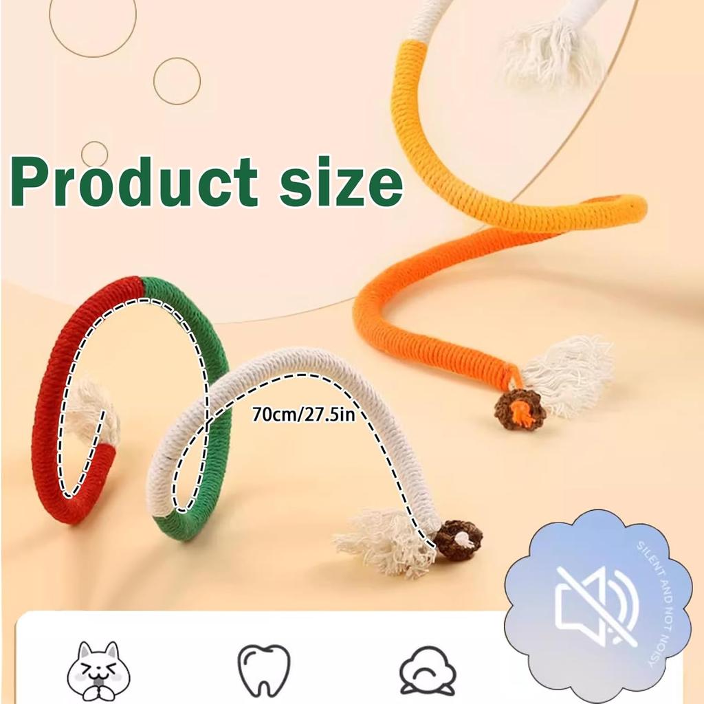 Cotton Cat Chew Toy for Teeth Cleaning, Catnip Rope Toys for Indoor Cats,Nibbling Exercise, Interactive Cat Nip Teething Toys