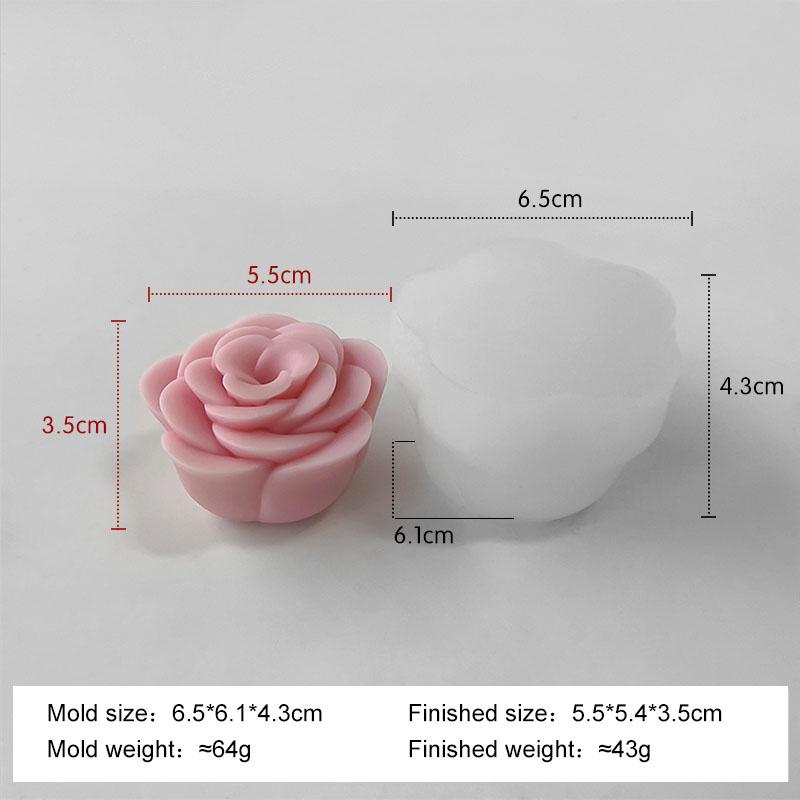 

3D Rose Flowers Silicone Mold Handmade Soap Gypsum Form Ornaments Mould Aroma Candle Making Supplies