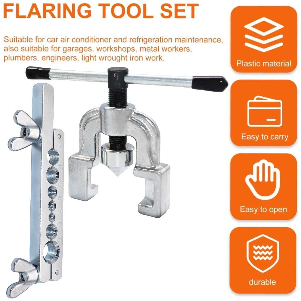 Silver Copper Tube Expander Metric/Inch Tubing Pipe Expander Flaring Tool Set Reaming Copper Tubes