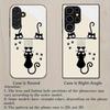 Black Cat Cartoon Pattern Glass Phone Case for Samsung Galaxy S26 S25 S24 S23 S22 S20 fe/plus/Ultra Anti Drop