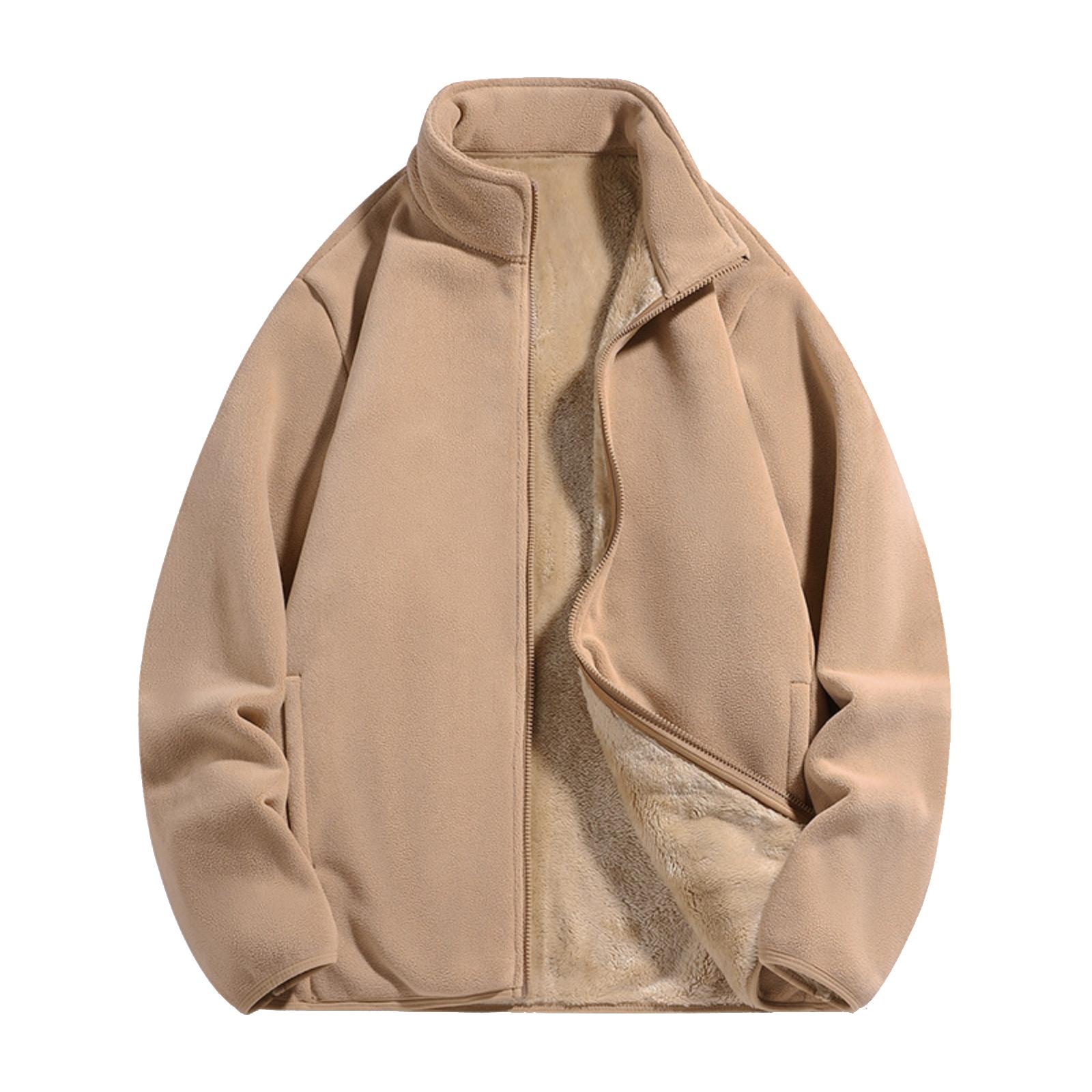 

Men s Casual Solid-color Loose Zipper Sweatshirt, Men s And Women s Long-sleeved Stand-up Collar Thickened Woolen Thermal Sweatshirt Jacket L