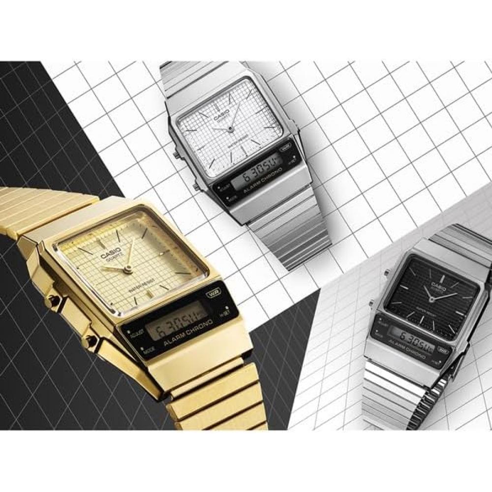 CaSio Men S Standard Watch Silver Aq 800e 1a Retro Modern deSign