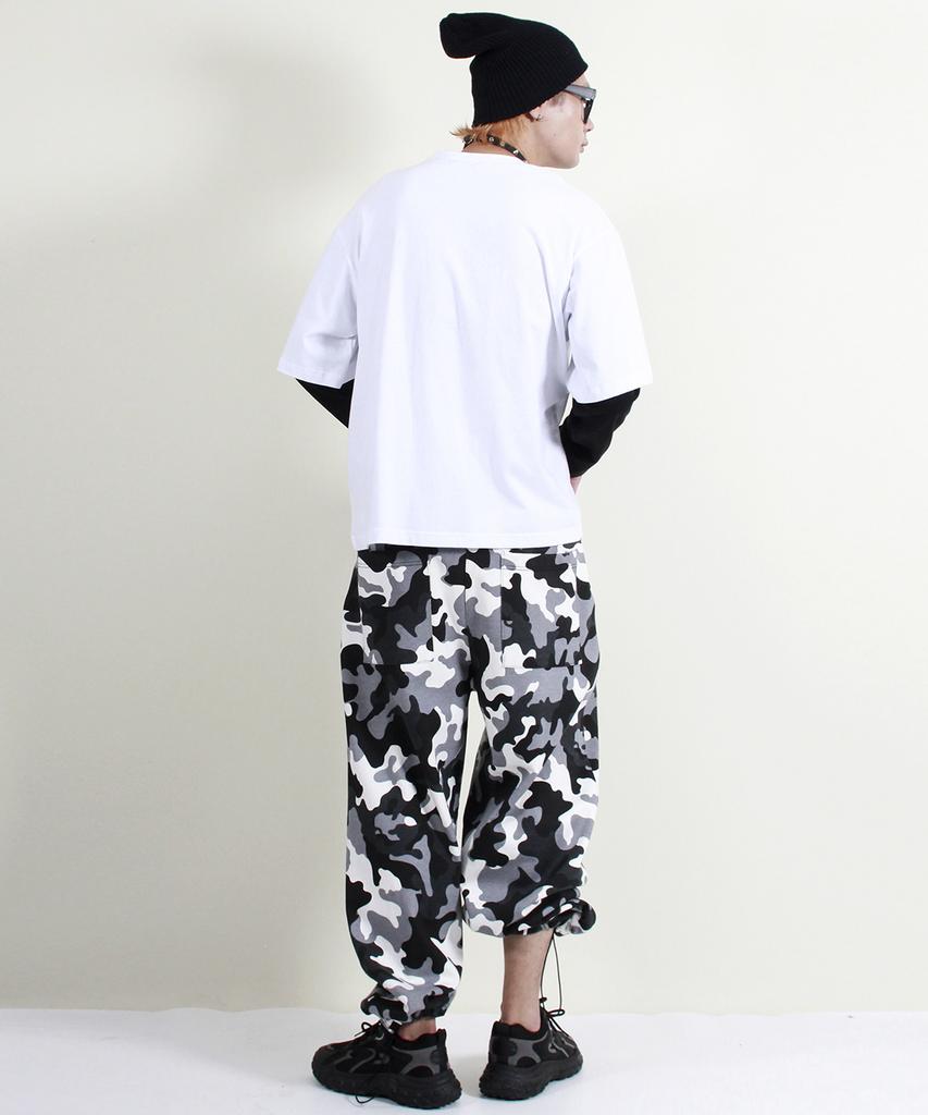 Deumakeu Camo Wide One-Pleat Sweatpants Black