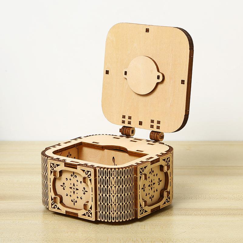 Cross-border New 3D Three-dimensional Puzzle Puzzle Assembled Toys DIY Creative Storage Box Music Jewelry Box Wholesale