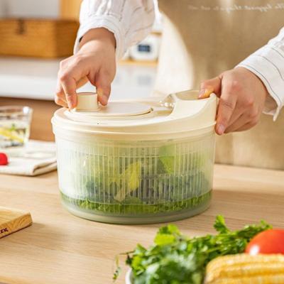 Yüksek Verimli Salata Kurutucu Sebze Dehidratörü Saplı BPA İçermez Kullanımı Kolay Manuel Sebze Salata Kurutucu Süzgeç Sepeti