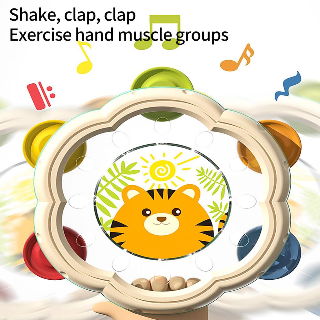 Cartoon Musical Hand Drum Rattle Children Toy For Early Childhood Development Safe Fine Motor Skill Percussion Toy