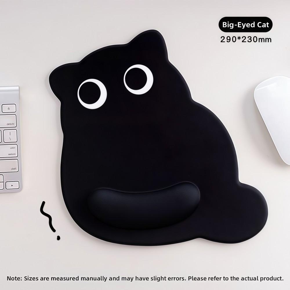 Big-eyed Cat Mouse Pad Soft Comfortable Wrist Rest Typing Pad Non-Slip Dirt-resistant Ergonomic Mouse Pad For Computer Office